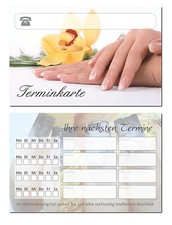 100 x  hochwertige Terminkarten Kosmetik Maniküre Nagelstudio gelb TOP