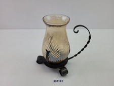 Kerzenhalter Metall Glas DDR Dekoration 21cm Windlicht Einrichtung #257181