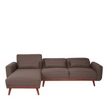 B-Ware Sofa MCW-J20, Couch, L-Form 3-Sitzer Schlaffunktion Stoff, braun