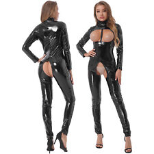 Damen Bodysuit Thema Zentai Anzug Sexy Trikot Fancy Overall PVC Catsuit Party