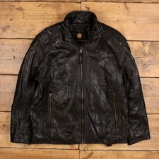Vintage Marc New York Lederjacke L Papa Biker Braun