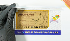 Pokemon ANA Airline Gold Boarding Pass Pikachu Pocket Monsters Japanese Opened