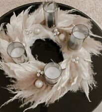 Adventskranz rund, Weihnachtsdeko Tischkranz aus Pampas und Trockenblumen