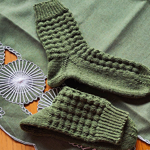 Wollsocken handgestrickt grün - wollsocken,