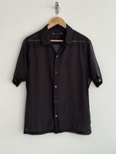 Allsaints "Solana" Kurzarmshirt durchsichtig transparent schwarz M/Relaxed