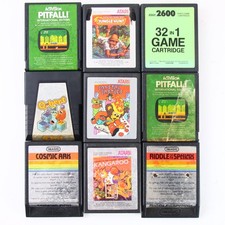 Atari 2600 Sammlung 7st. Swordquest Q-Bert Pitfall! 32in1 Cosmic Shark Crystal