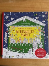 Willkommen auf dem Weihnachtsmarkt Ausmalbuch Rubbelbilder Usborne Verlag neu