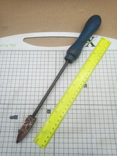 Vintage mittelgroßer Kupfer Handlötkolben Gewindekopf handgefertigt? Fire Poker