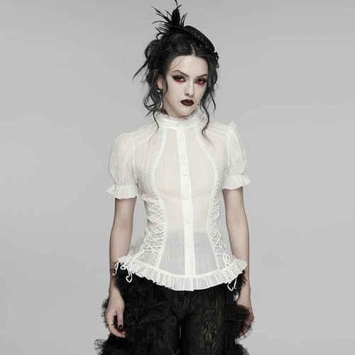 Punk rave top bone white - punk,