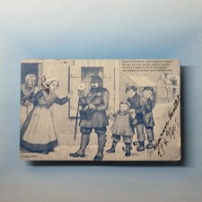 Postbote Postkarte 1905 Uniform Schnee Andre Galland Künstler signiert