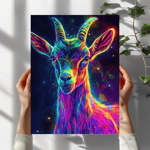 Neon ziege poster - ziege, schöne