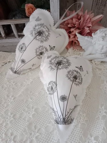 Deko stoffherzen x 20cm - 2x,