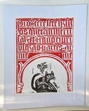 Werner Schinko Röbel Müritz  Katze Maxl Handdruck 2009 Grafik 