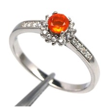 925Sterling Silber Ring Orange