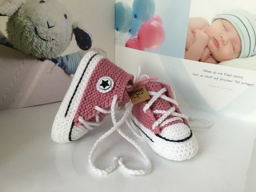 Babyschuhe chuck 10cm altrosa - babyschuhe,