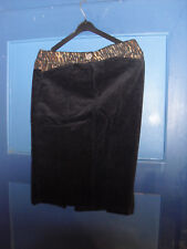 schicker schwarzer Cordrock Gr 40 mit Glitzerknopf, Baumwolle, kaum getragen