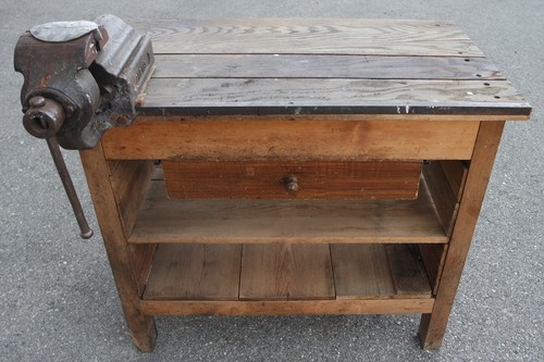 Antik altholz schraubstock - antik,