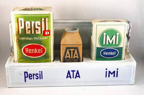 Emaille werbedisplay henkel - werbedisplay,