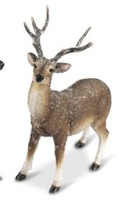 Dekofigur Hirsch B WINTERZEIT stehend H. 30cm natur braun geeist Formano W25