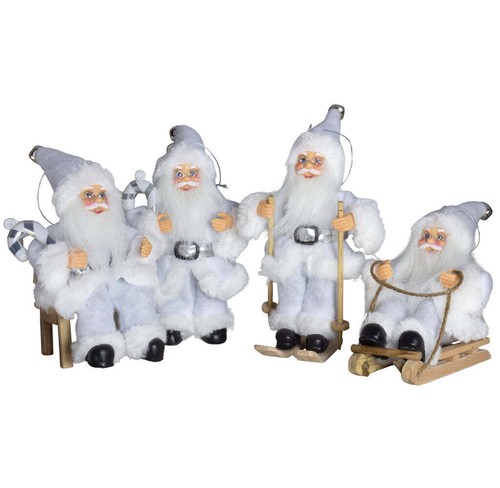 Deko weihnachtsmann 18cm - weihnachtsmann, weiß