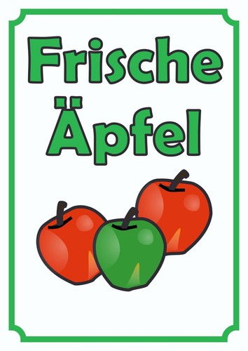 Verkaufsschild schild äpfel - verkaufsschild,