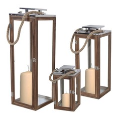 3er XXL Set Holzlaternen