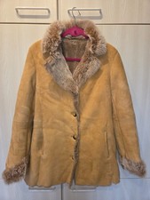 Mantel Damen Größe 40 aus Echt Leder mit Pelz Neuwertig warm