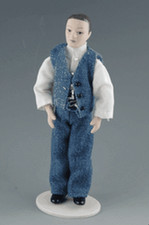 Mann in blauer Weste 