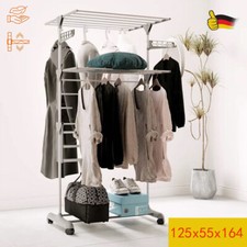 Turm Wäscheständer rollbar  Kleiderständer klappbar 125×55×164cm