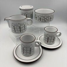 Hornsea Charisma Vintage Kaffeetassen-Set inkl. Zuckerkanne, Schale & Milchkännchen