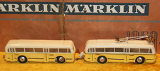 Eheim/Brawa, O-Bus Trolley-Bus mit Anhänger, gelb, alte Rollen.., wenig verzogen