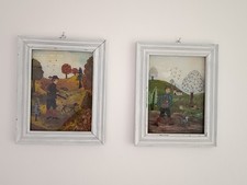 Vintage hinterglasbild - 2x,