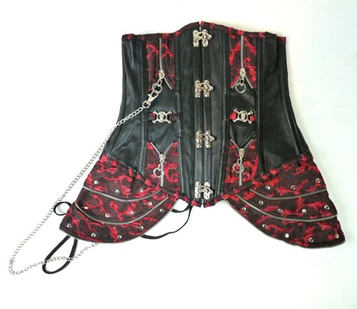 Steampunk gothic leder corsage - steampunk,