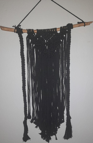Makramee wandbehang schwarz - wandbehang,