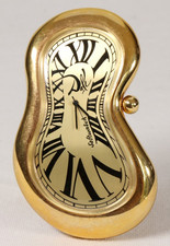 SALVADOR DALI für Exaequo Softwatch Geneve Schreibtischuhr vergoldet Uhr watch