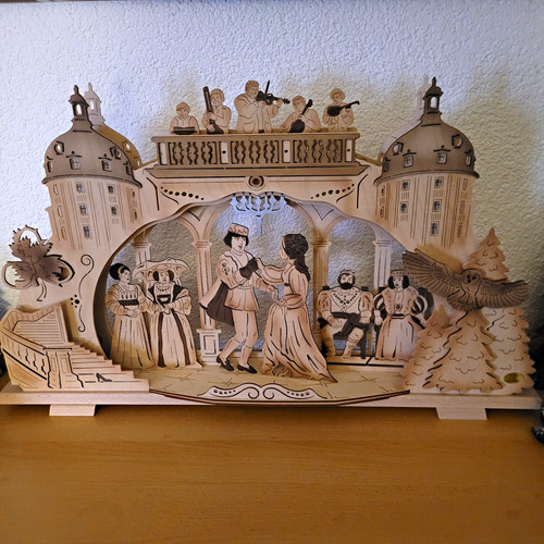 Led holz schwibbogen schloss - led, holz-schwibbogen