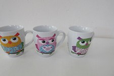 3 Tassen  - Henkelbecher Eulen  Kaffeepot Teebecher Eulenmotiv