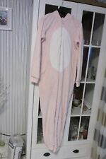 Damen/Mädche  Overall Hausanzug Fleece Schlafanzug Rosa/Weiß Gr 170/176 oder G38