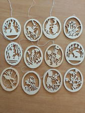 12 Stück Fensterbild Holz, echte Handarbeit , Ostern Frühling