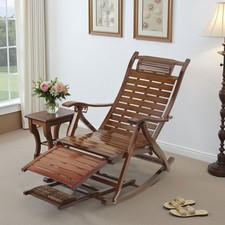 Gartenliege Sonnenliege Outdoor Schaukelstuhl Liegestuhl verstellbar Holzliegen