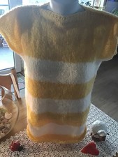 Hand-Stick-Pulli aus Mohair-Garn im Blockstreifen-Muster/Handarbeit vom Wol(l)ke