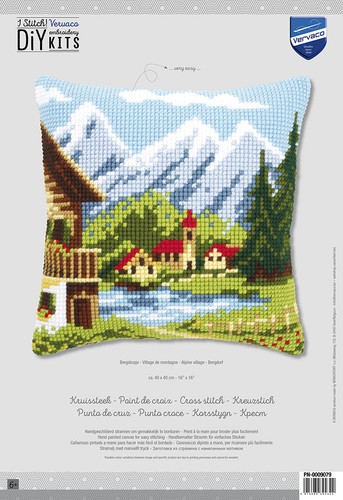 Kreuzstich kissen set - kreuzstich-kissen-set, bergdorf