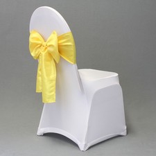 GELB Schleife Band Schleifenband Stuhlhussen Hussen Hochzeit Taufe Event Deko