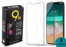 2x Echt Glas Schutzglas für iPhone 14 13 12 11 XR XS 8 Pro Mini Max Panzerfolie