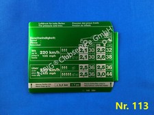 Original Aufkleber Reifendruck Mercedes W140 300SE 400SE S420 500SE 300SD 