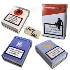 4er Set Metall Zigarettendose