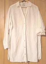 ♡ C & A ♡ LEINENBLUSE OVERSIZE BLUSE ♡ 100 % LEINEN ♡ GR. 44 / 46 ♡ WEIß ♡