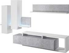 Wohnwand Bota Anbauwand 3-teilig weiß beton colorado (18140)