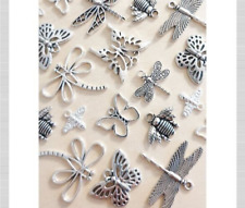 Insekten Anhängerset ♥ Schmuck Deko Charms Biene Schmetterling Libelle 10 Teile