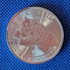 Canada 5 Dollar 2019 Predator Serie Grizzly Bär 1 oz Unze Silber 9999 Münzkapsel